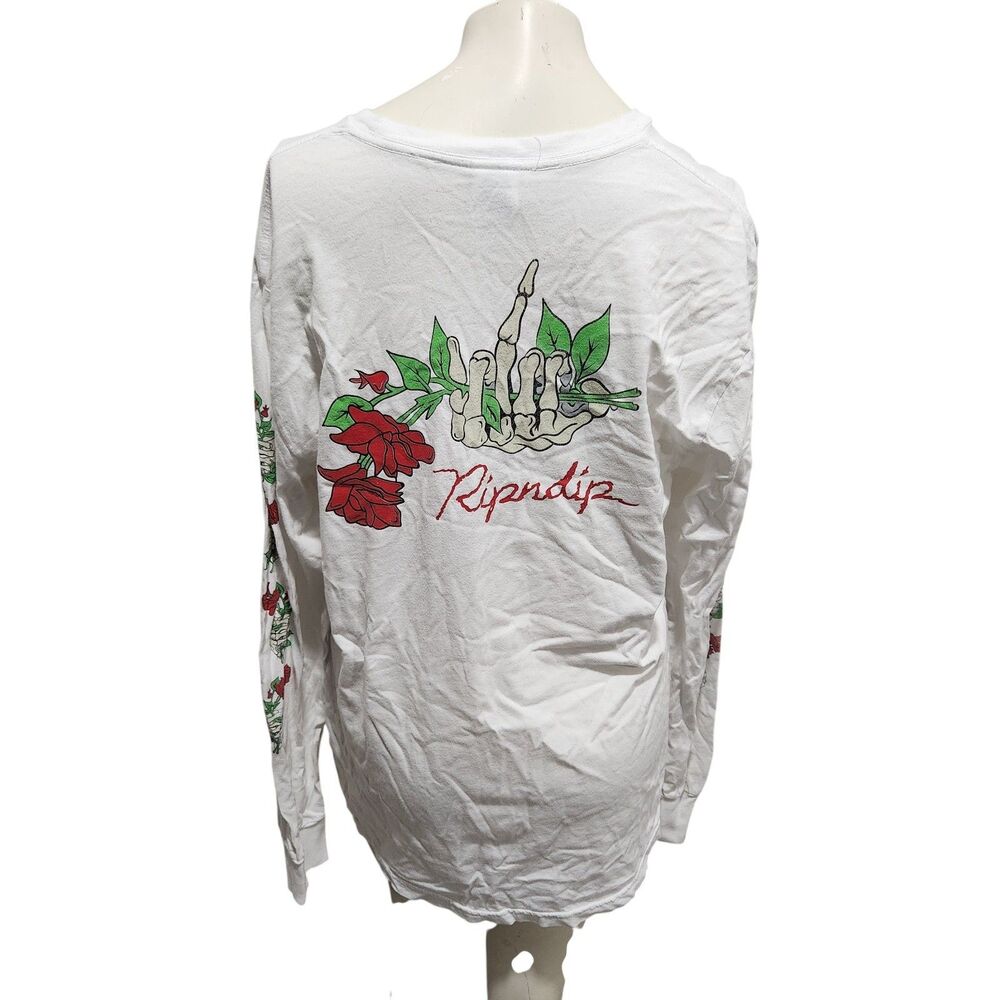 RipnDip Dead Rose Long Sleeve T Shirt Mens SZ Large Graphic Print Goth Grunge